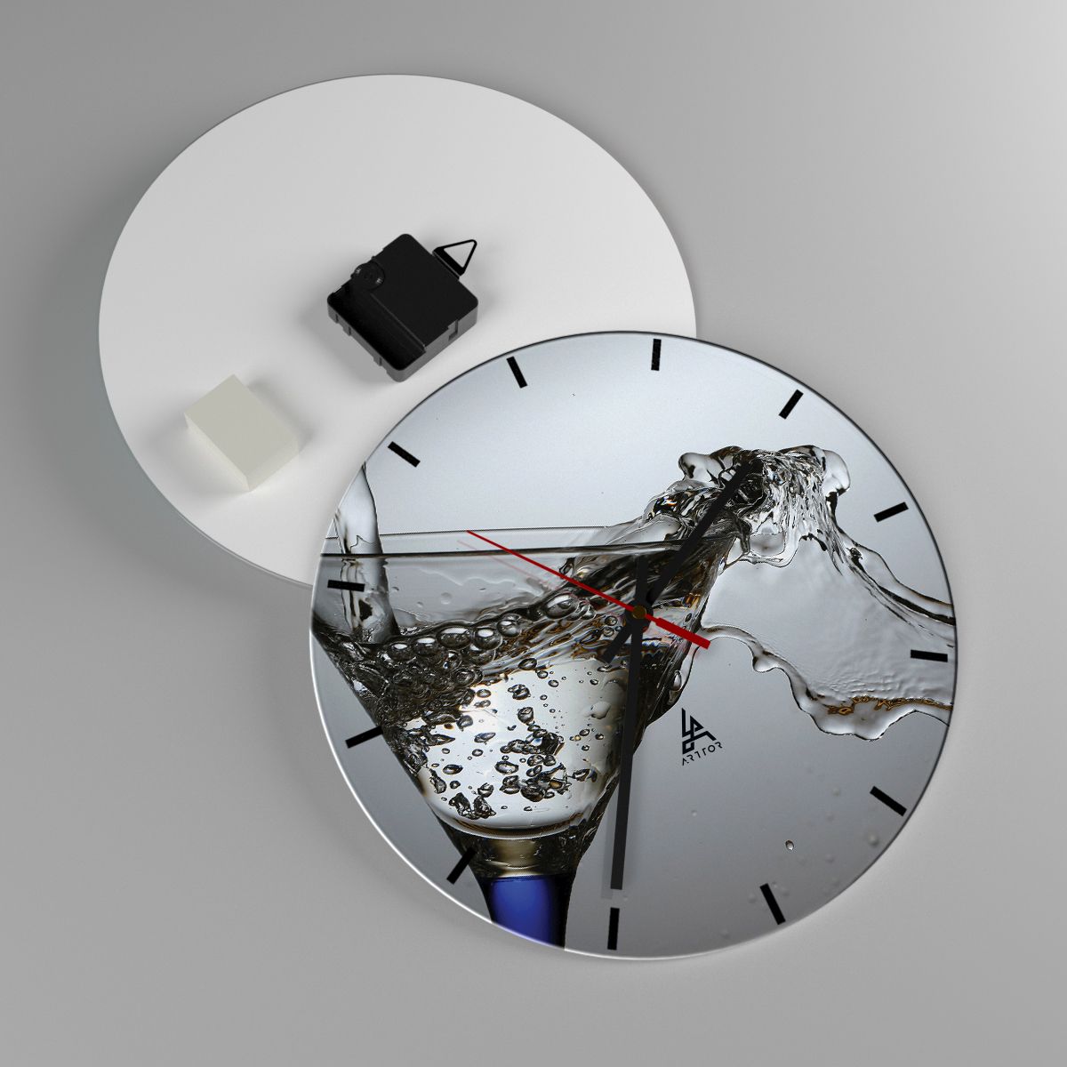 Reloj de pared  Vidrio, Reloj de pared Cóctel, Reloj de pared Gastronomía, Reloj de pared Fiesta, Reloj de pared Juego