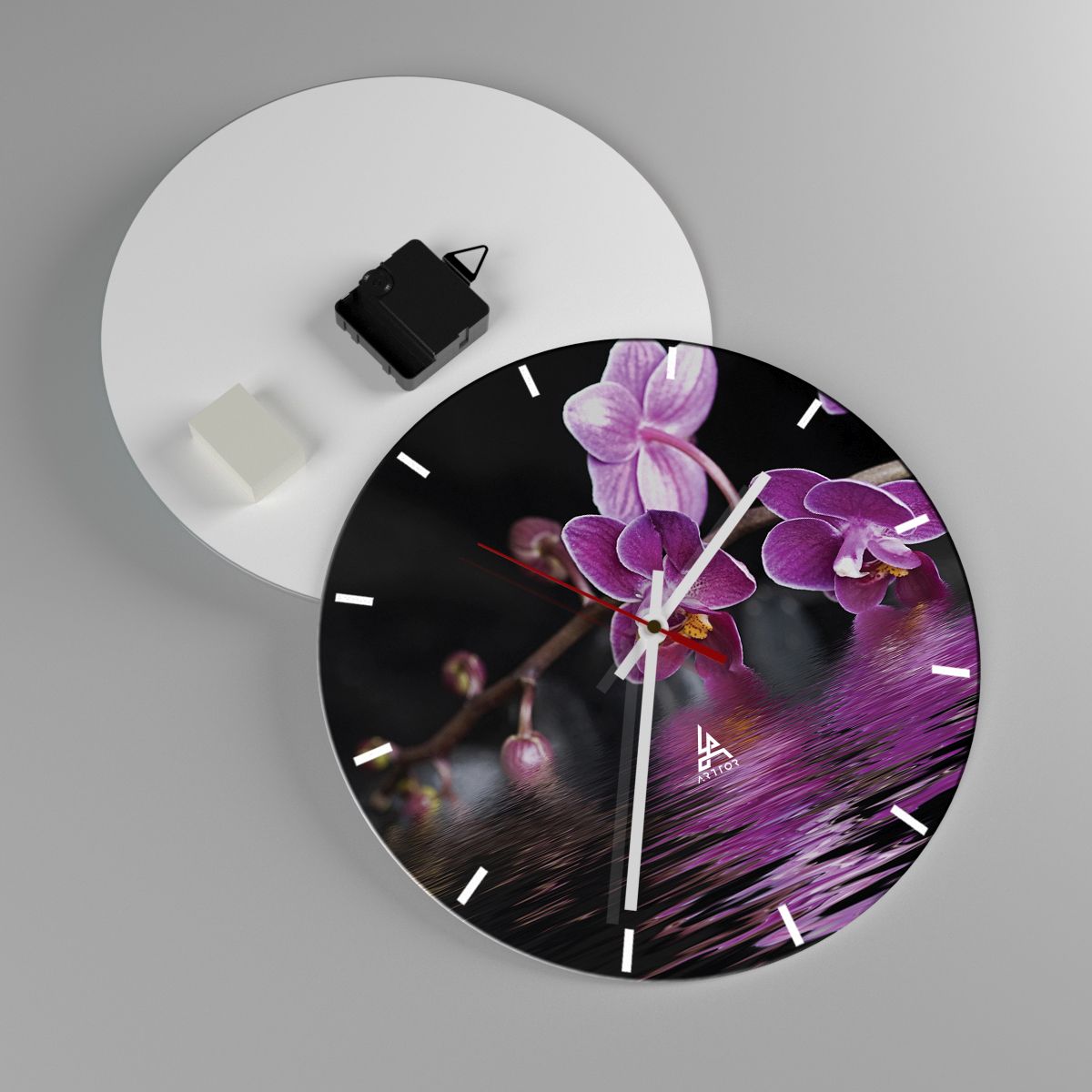Horloge murale Fleurs, Horloge murale Orchidée, Horloge murale La Nature, Horloge murale Orchidée, Horloge murale Eau