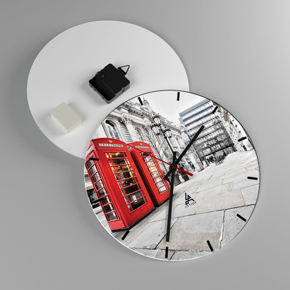 Reloj de pared Ciudades, Reloj de pared Londres, Reloj de pared Arquitectura, Reloj de pared Cabina Telefónica, Reloj de pared Inglaterra