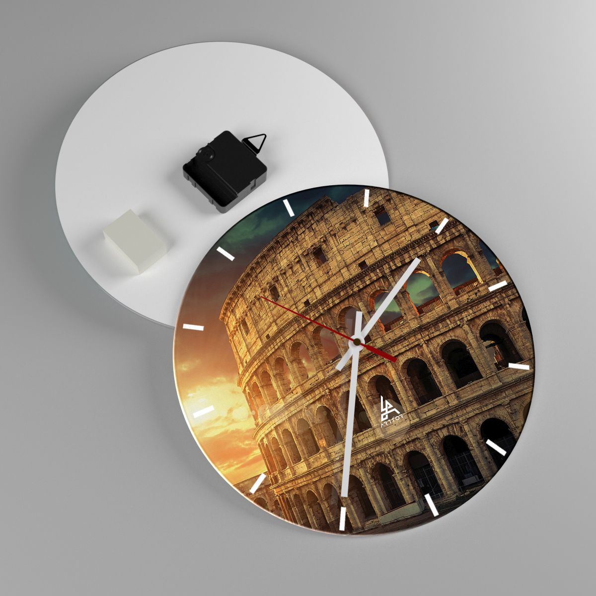Nástenné hodiny Koloseum, Nástenné hodiny Rím, Nástenné hodiny Architektúra, Nástenné hodiny Taliansko, Nástenné hodiny Kultúra