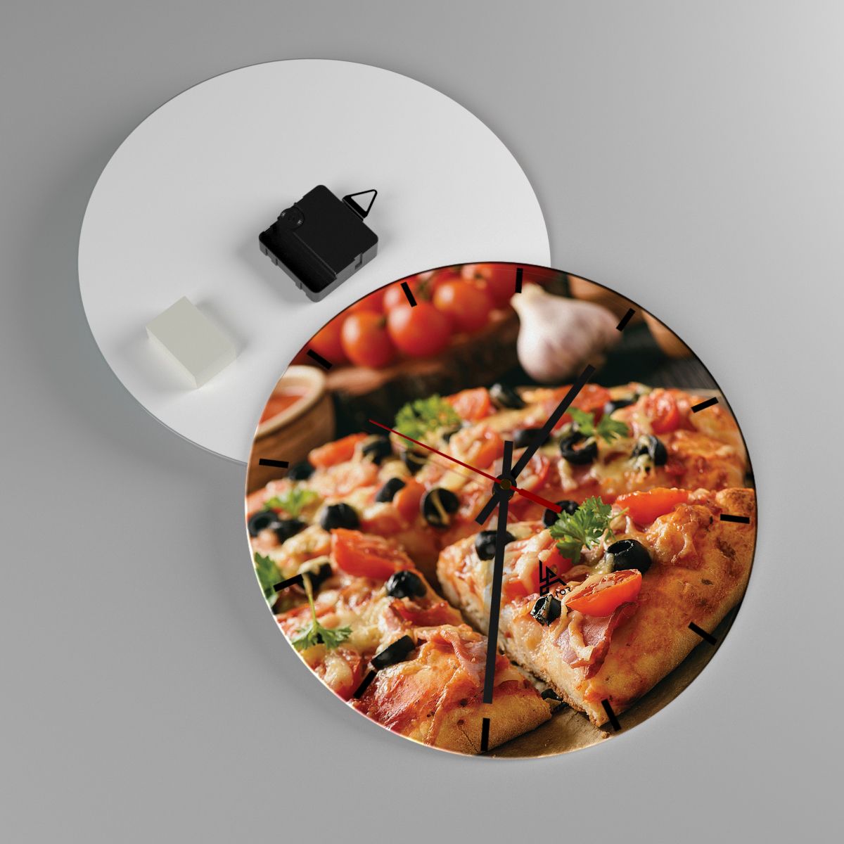 Nástenné hodiny Gastronómia, Nástenné hodiny Pizza, Nástenné hodiny Paradajka, Nástenné hodiny Kuchyňa, Nástenné hodiny Taliansko