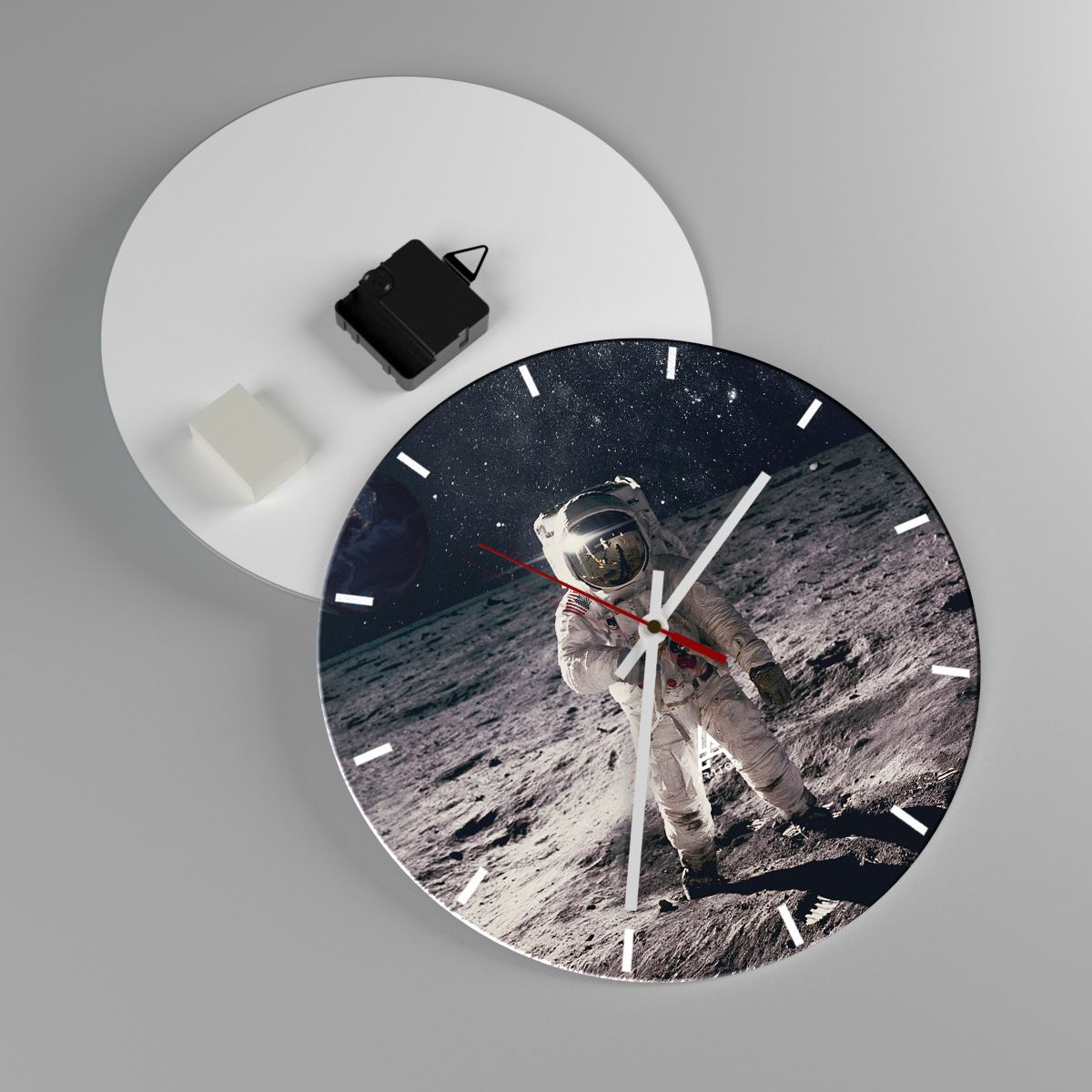 Horloge murale Abstraction, Horloge murale Homme Sur La Lune, Horloge murale Astronaute, Horloge murale Cosmos, Horloge murale Lune