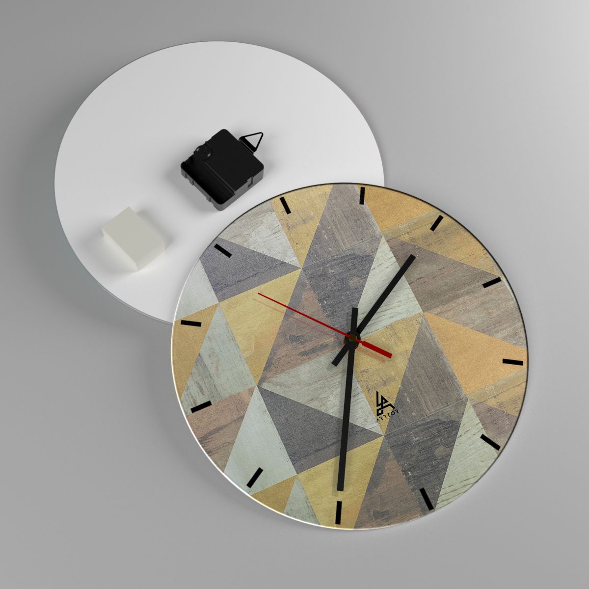 Reloj de pared Abstracción, Reloj de pared Arte, Reloj de pared Triangulos, Reloj de pared Arte Moderno, Reloj de pared Arte Artístico