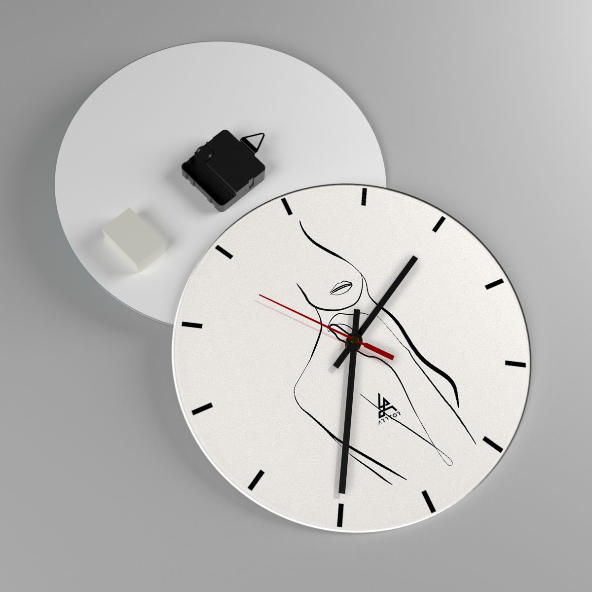 Reloj de pared Abstracción, Reloj de pared Cuerpo De Mujer, Reloj de pared Gráficos, Reloj de pared Arte Lineal, Reloj de pared Arte Moderno