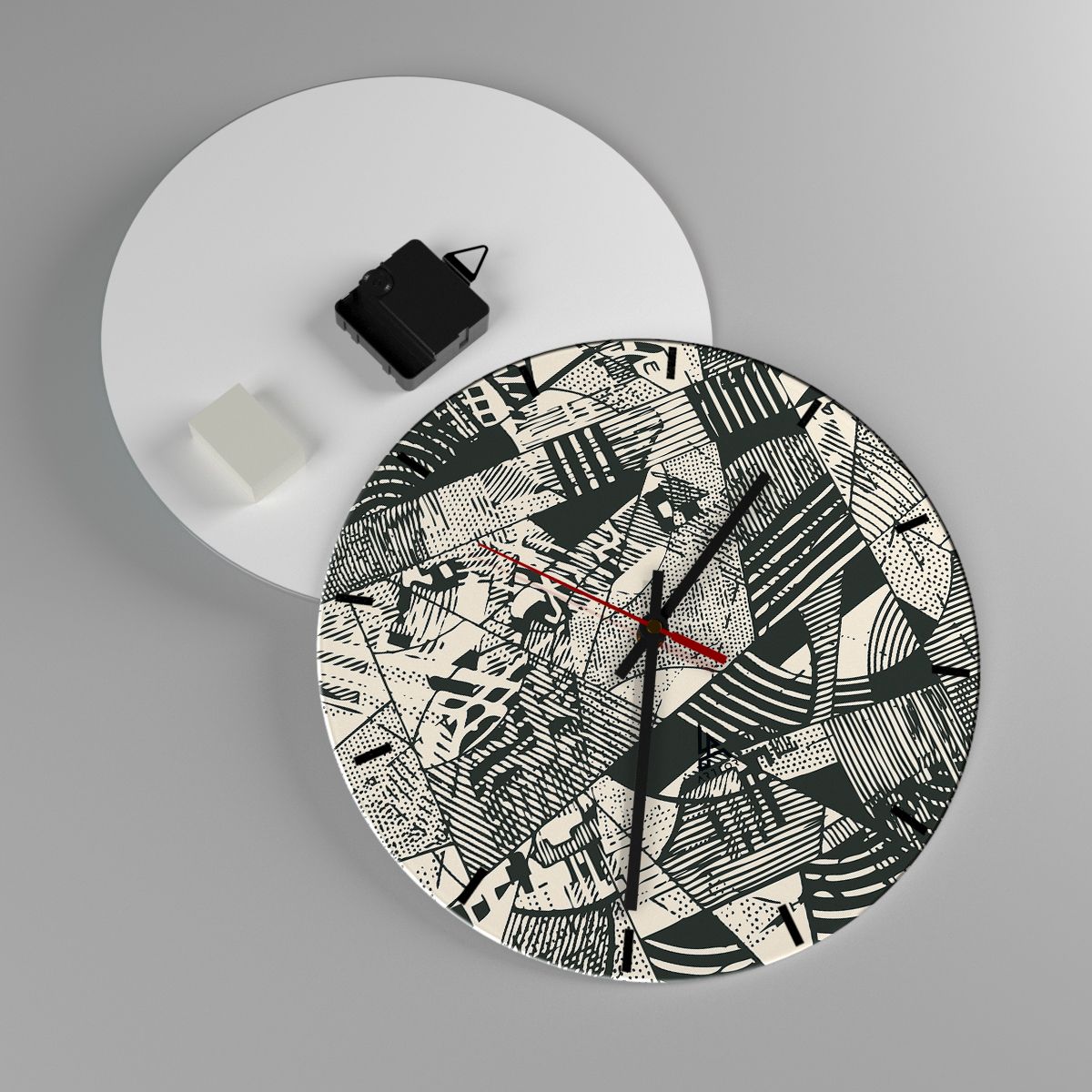 Reloj de pared Abstracción, Reloj de pared Antiguo, Reloj de pared Gráficos, Reloj de pared En Blanco Y Negro, Reloj de pared Arte Moderno