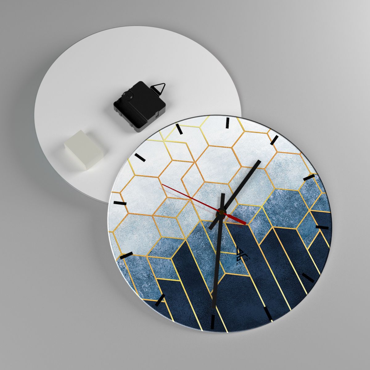 Reloj de pared Abstracción, Reloj de pared Arte, Reloj de pared Hexágono, Reloj de pared Arte Moderno, Reloj de pared Arte Moderno.