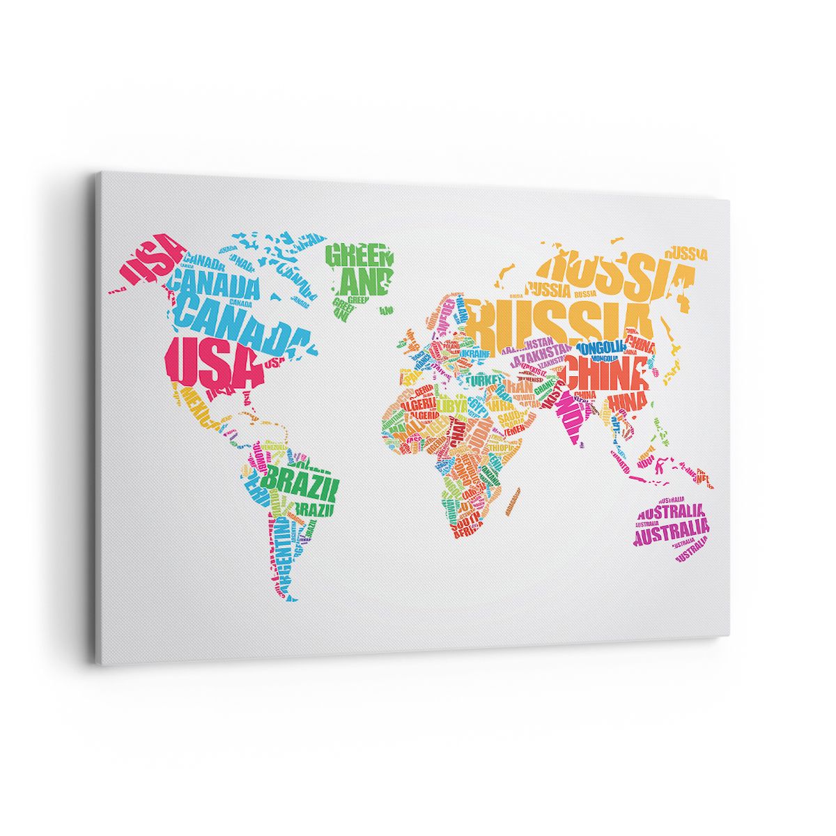 Obraz Na Płótnie - Mapa Kontynent - 100X70 Cm - Aa100X70-2860