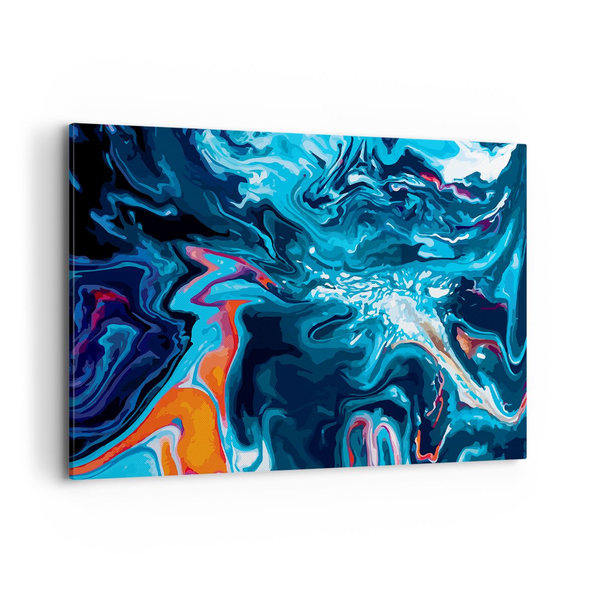 Obraz Na Płótnie - Abstrakcja Błękit  - 100X70 Cm - Aa100X70-4085