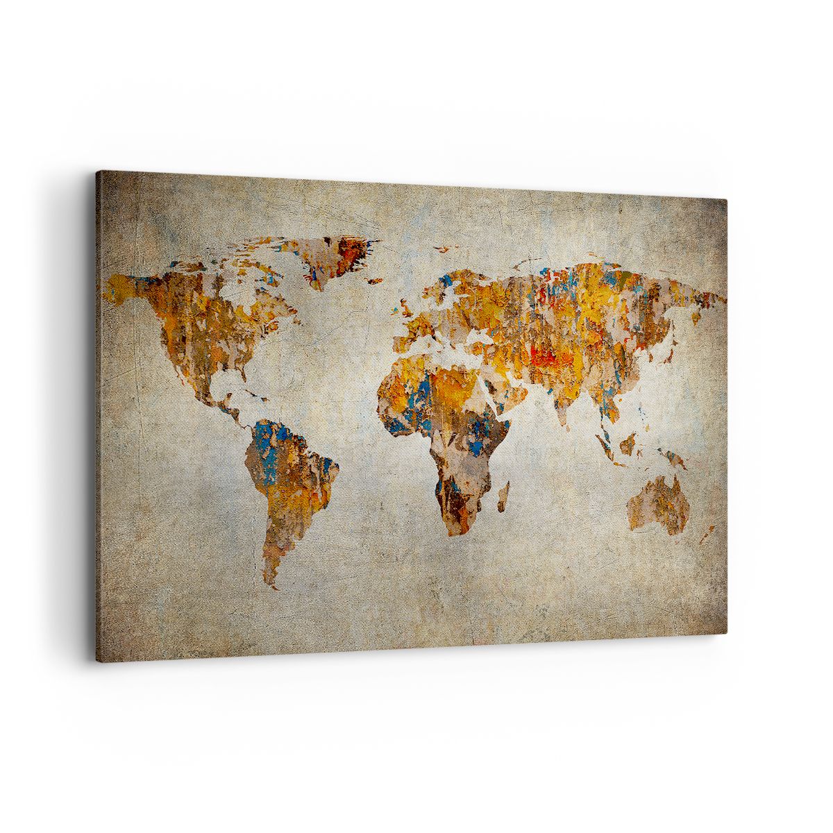 Obraz Na Płótnie - Mapa Kontynent - 120X80 Cm - Aa120X80-2783