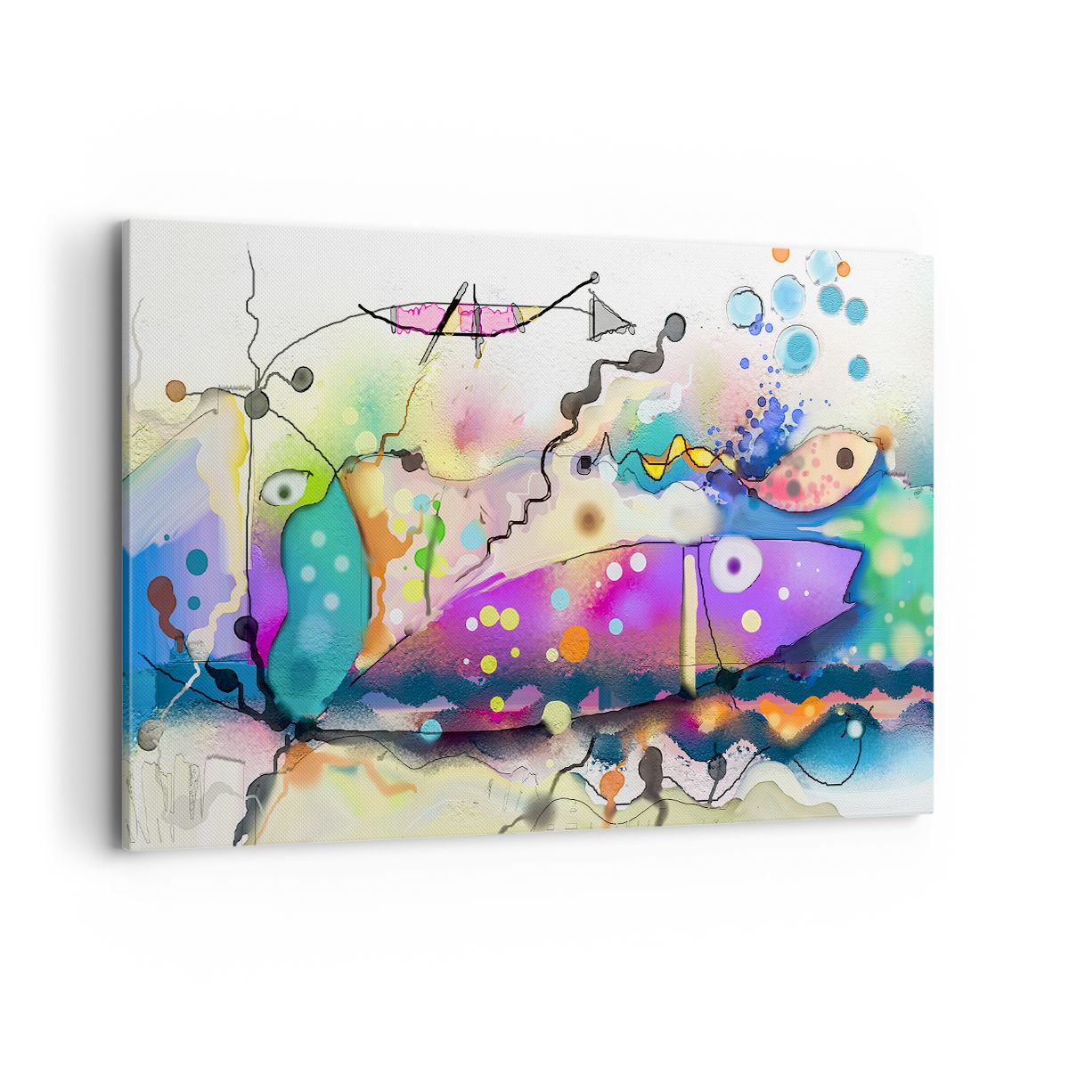 Obraz Na Płótnie - Ryby Pastele  - 120X80 Cm - Aa120X80-4096