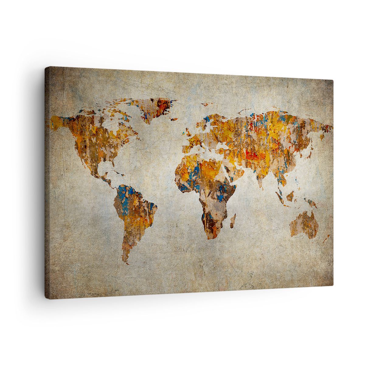 Obraz Na Płótnie - Mapa Kontynent - 70X50 Cm - Aa70X50-2783