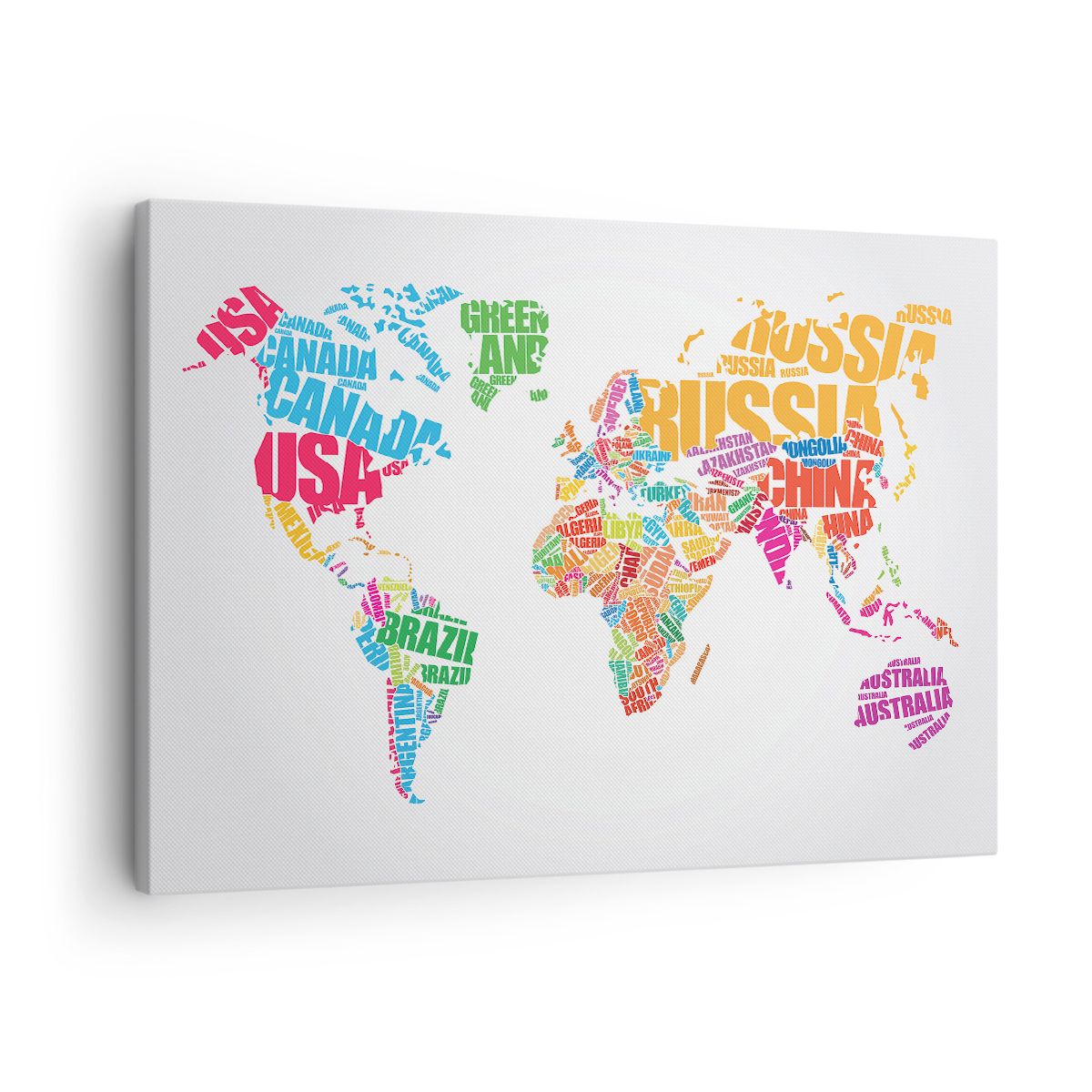 Obraz Na Płótnie - Mapa Kontynent - 70X50 Cm - Aa70X50-2860