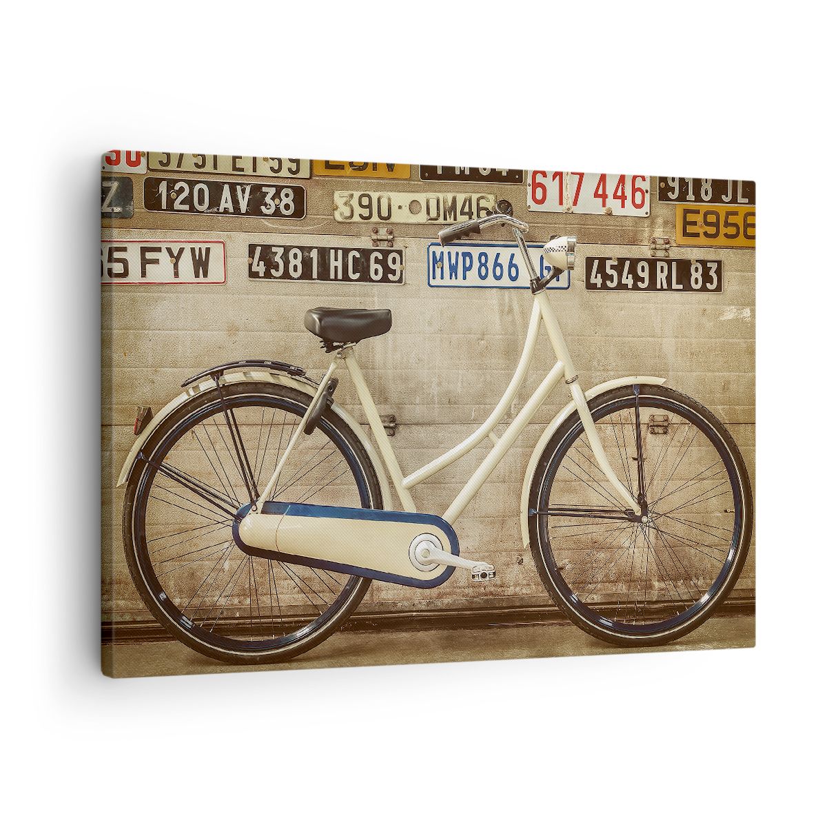 Obraz Na Płótnie - Rower Mur Tablica - 70X50 Cm - Aa70X50-3764
