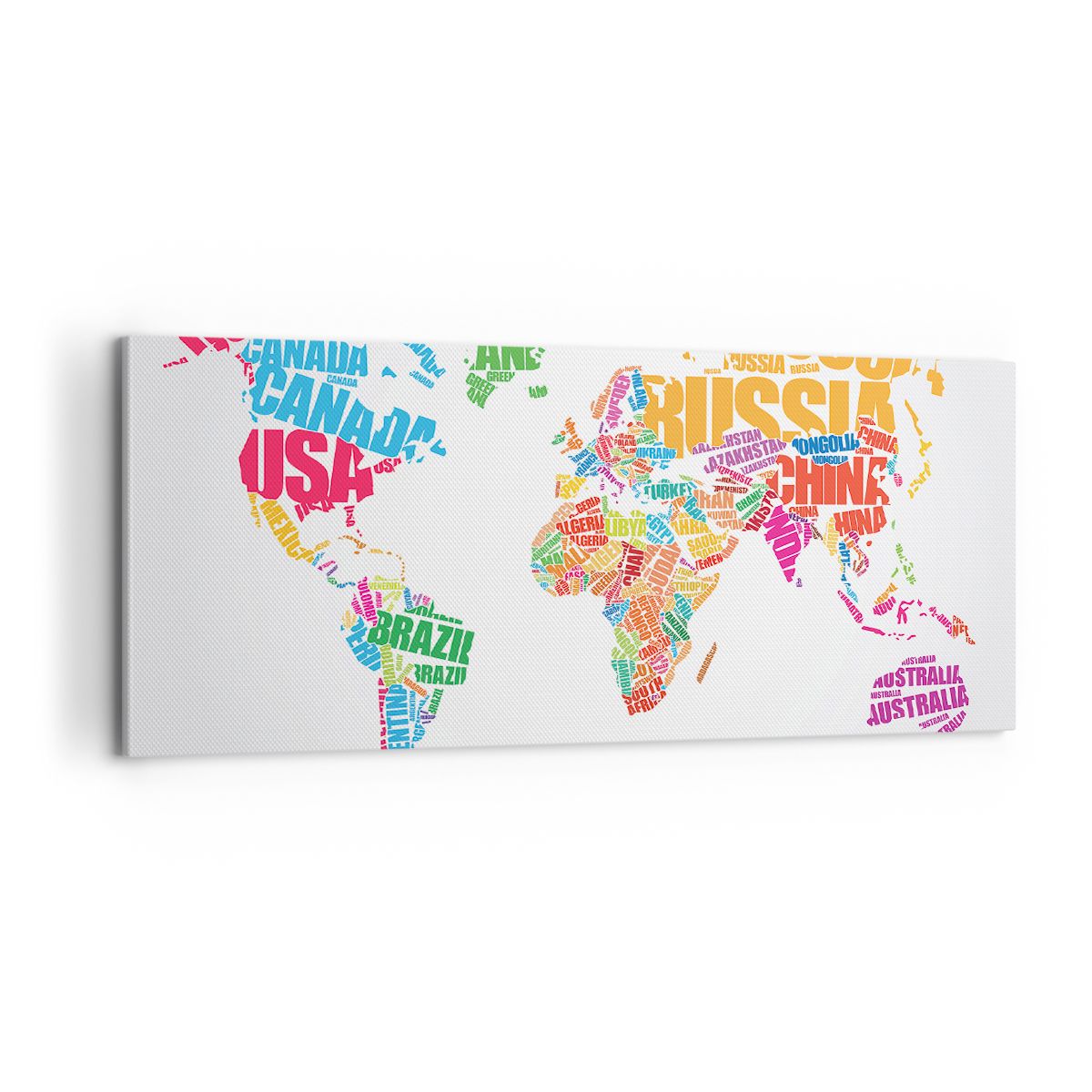 Obraz Na Płótnie - Mapa Kontynent - 100X40 Cm - Ab100X40-2860