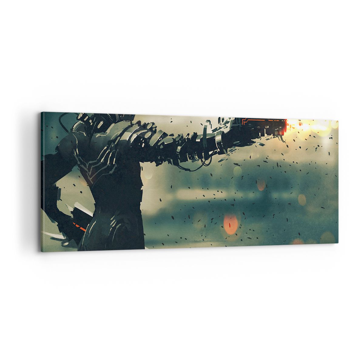 Obraz Na Płótnie - Robot Walka Broń - 100X40 Cm - Ab100X40-3196