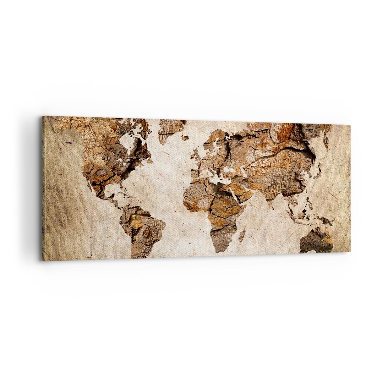 Obraz Na Płótnie - Mapa Kontynenty - 100X40 Cm - Ab100X40-3590