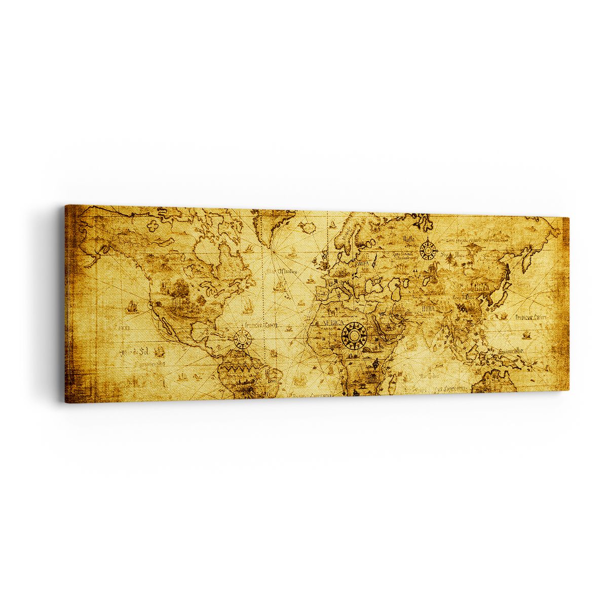 Obraz Na Płótnie - Mapa Świata - 90X30 Cm - Ab90X30-0127