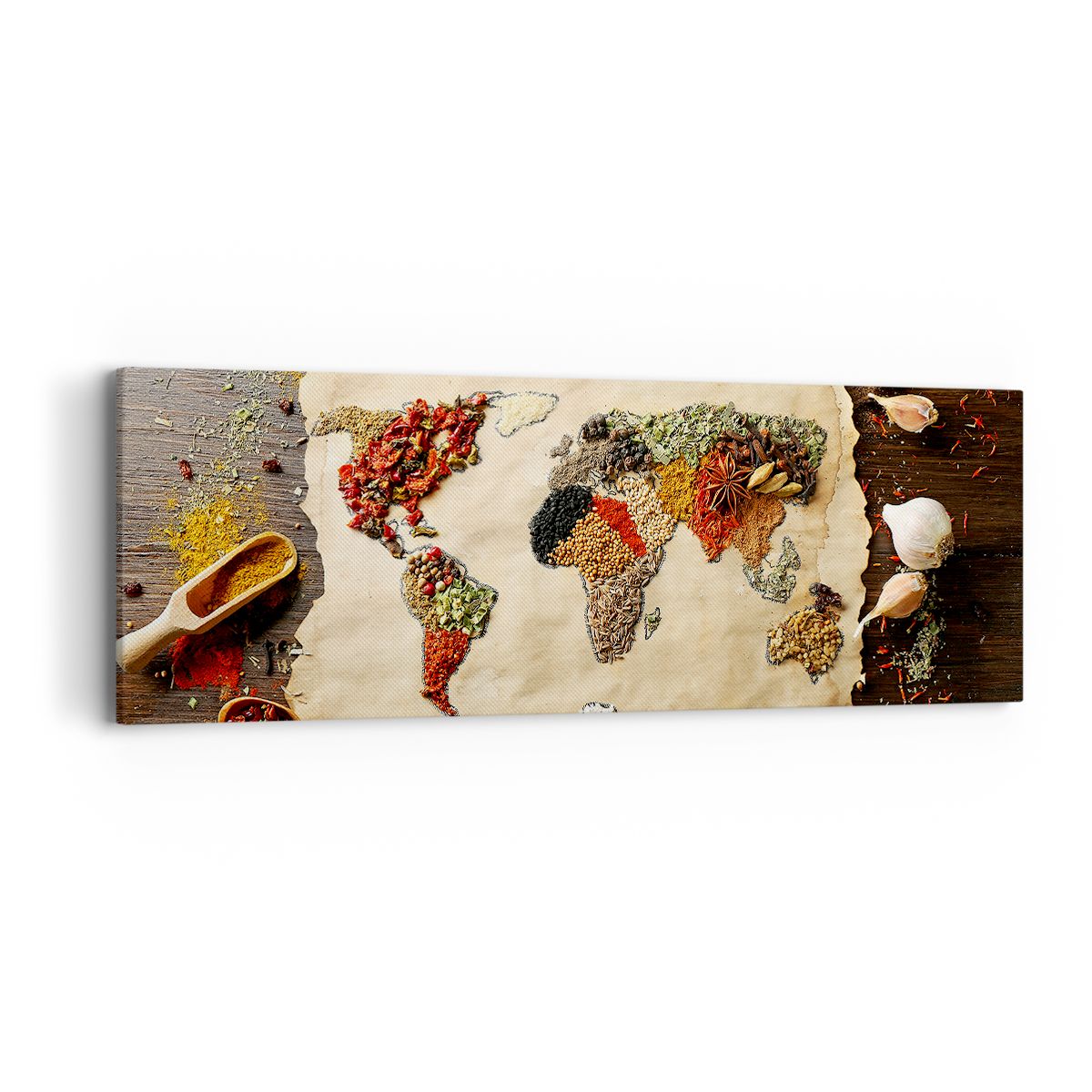 Obraz Na Płótnie - Mapa Przyprawy  - 90X30 Cm - Ab90X30-2832