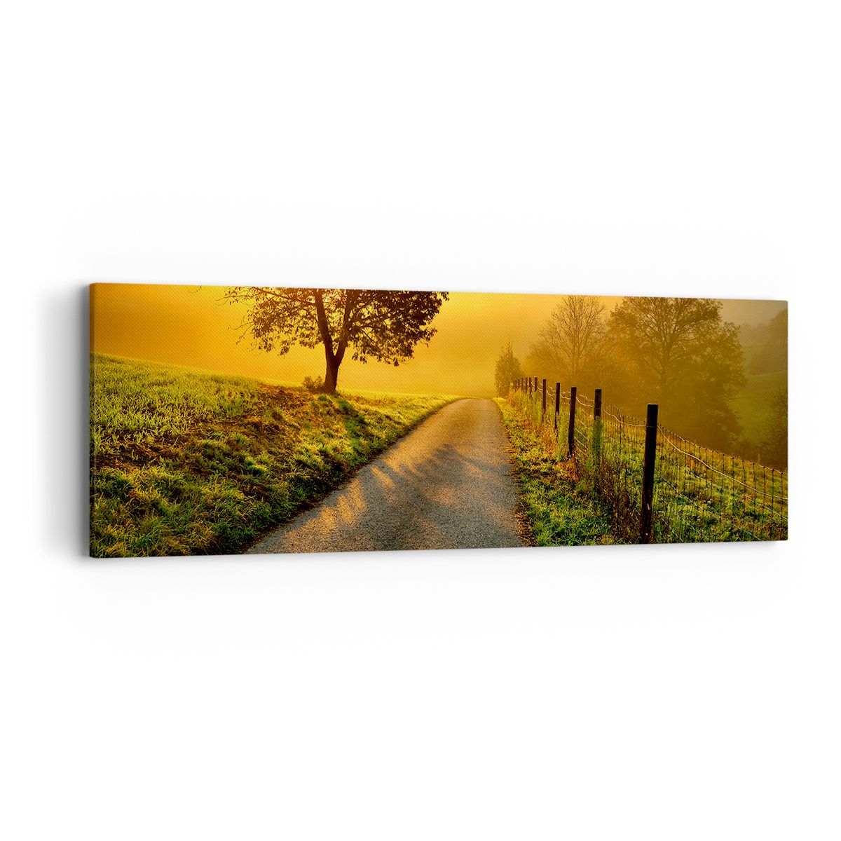 Obraz Na Płótnie - Droga Pole Łąka - 90X30 Cm - Ab90X30-3851