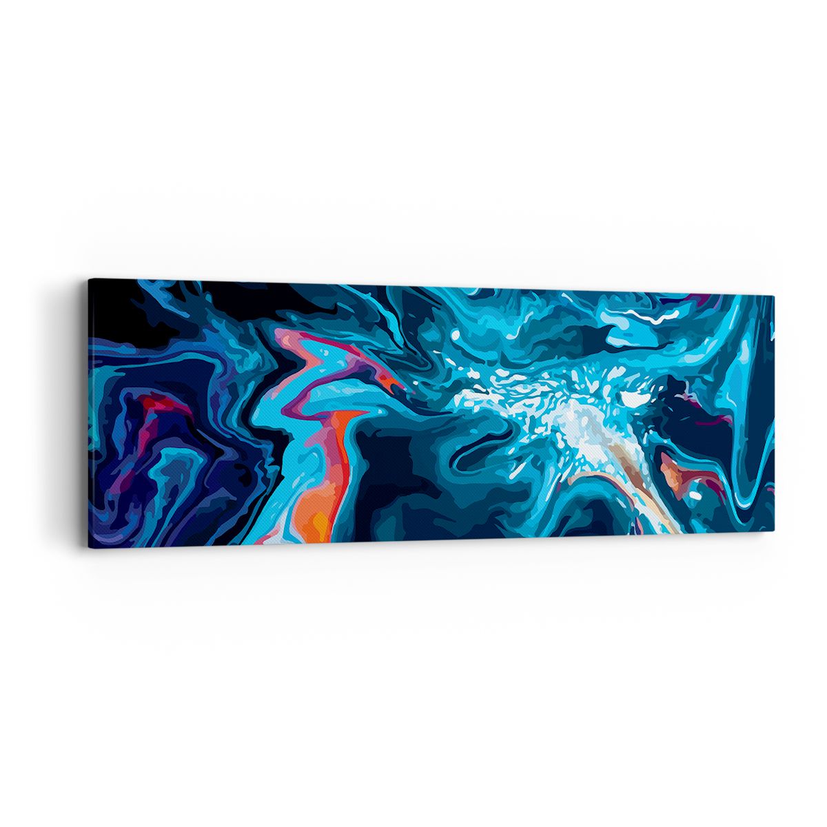Obraz Na Płótnie - Abstrakcja Błękit  - 90X30 Cm - Ab90X30-4085