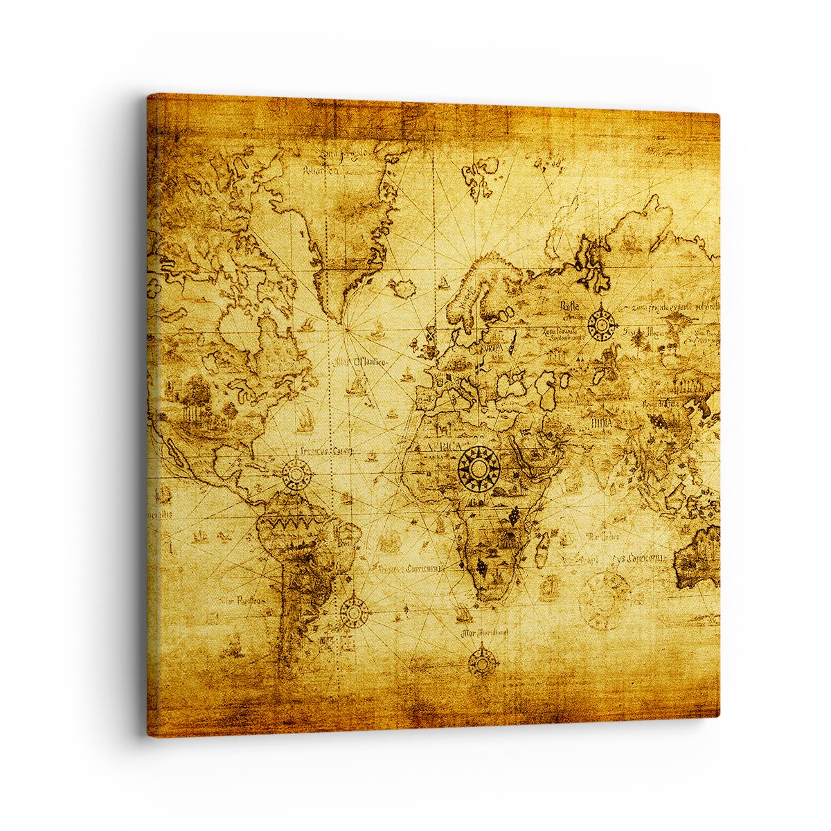 Obraz Na Płótnie - Mapa Świata - 30X30 Cm - Ac30X30-0127