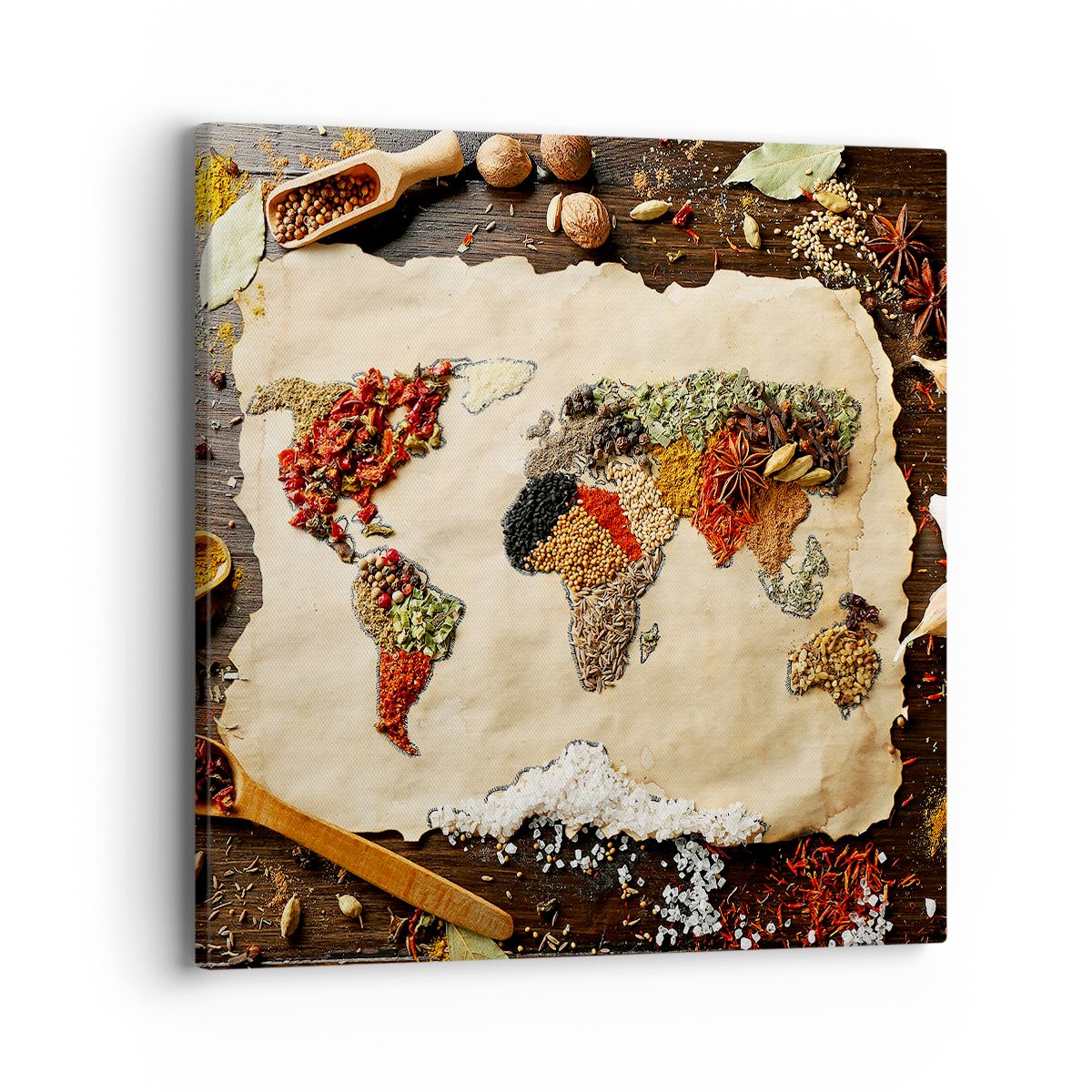 Obraz Na Płótnie - Mapa Przyprawy  - 40X40 Cm - Ac40X40-2832