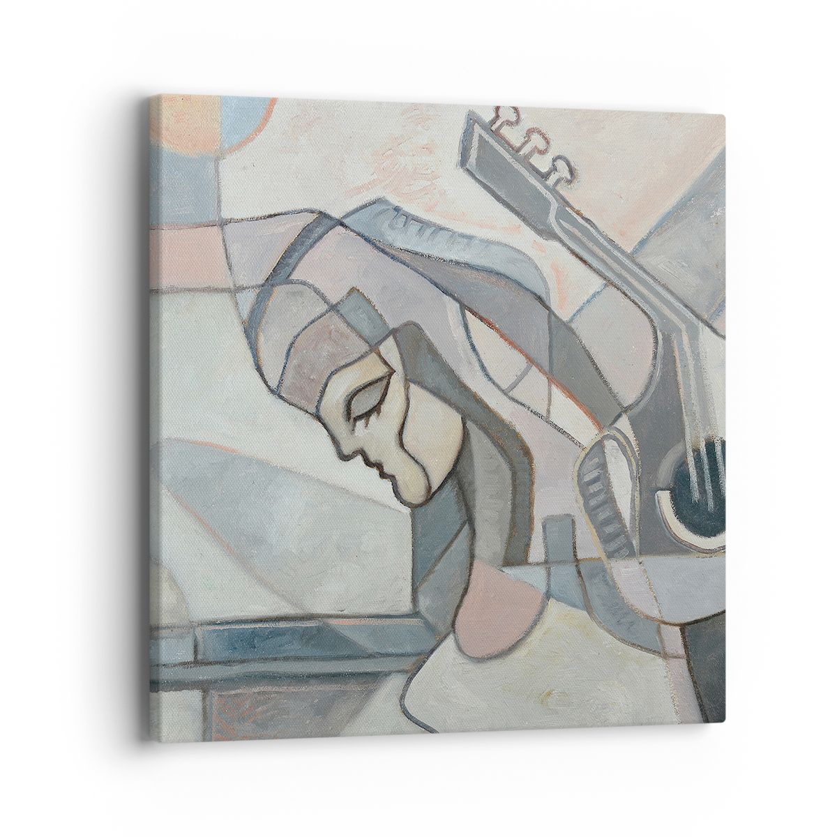 Obraz Na Płótnie - Kobieta Gitara  - 40X40 Cm - Ac40X40-3739