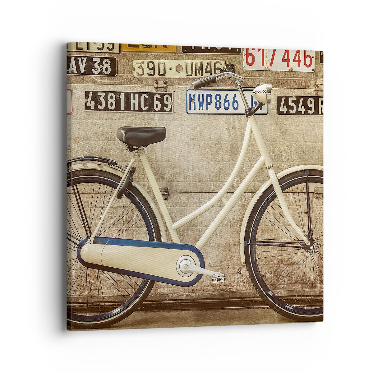 Obraz Na Płótnie - Rower Mur Tablica - 40X40 Cm - Ac40X40-3764
