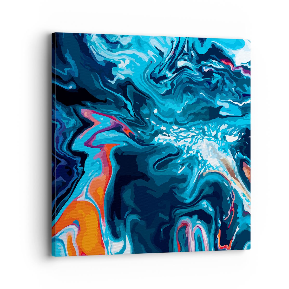 Obraz Na Płótnie - Abstrakcja Błękit  - 40X40 Cm - Ac40X40-4085