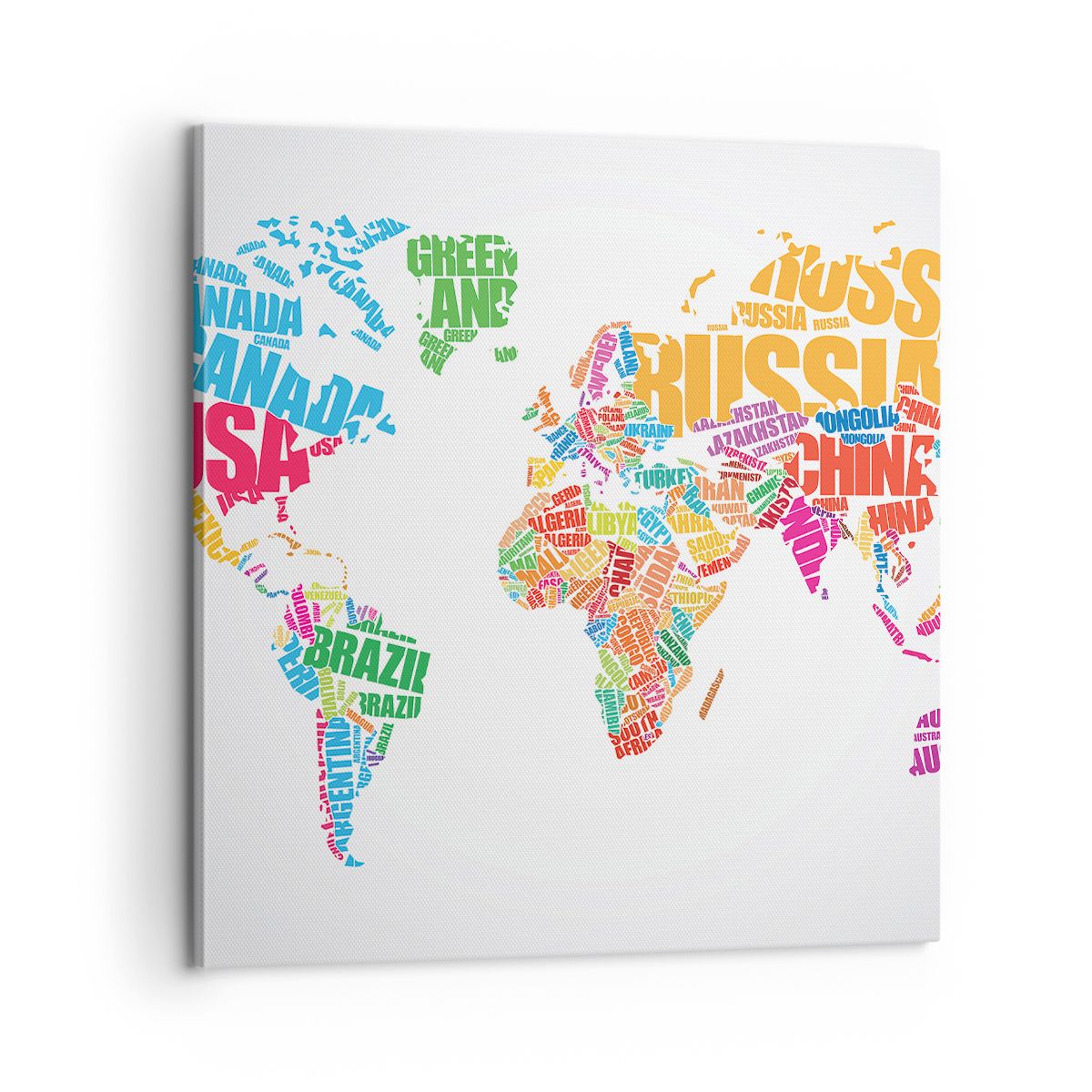 Obraz Na Płótnie - Mapa Kontynent - 60X60 Cm - Ac60X60-2860