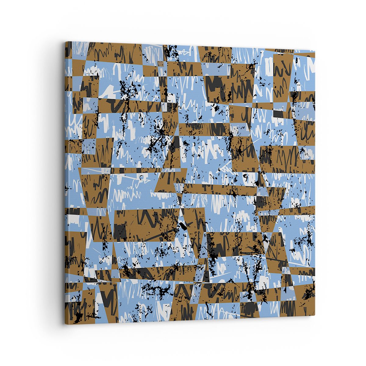 Obraz Na Płótnie - Kolor Błękit Brąz  - 60X60 Cm - Ac60X60-3729