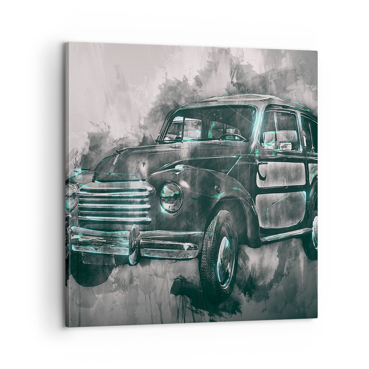 Obraz Na Płótnie - Samochód Retro  - 60X60 Cm - Ac60X60-3834