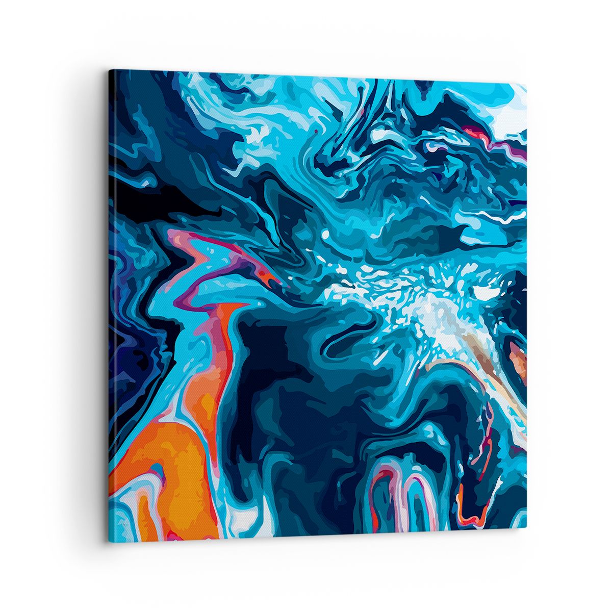 Obraz Na Płótnie - Abstrakcja Błękit  - 60X60 Cm - Ac60X60-4085