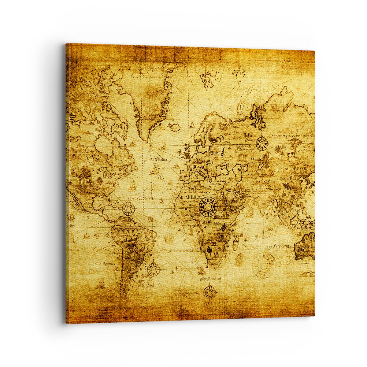 Obraz Na Płótnie - Mapa Świata - 70X70 Cm - Ac70X70-0127