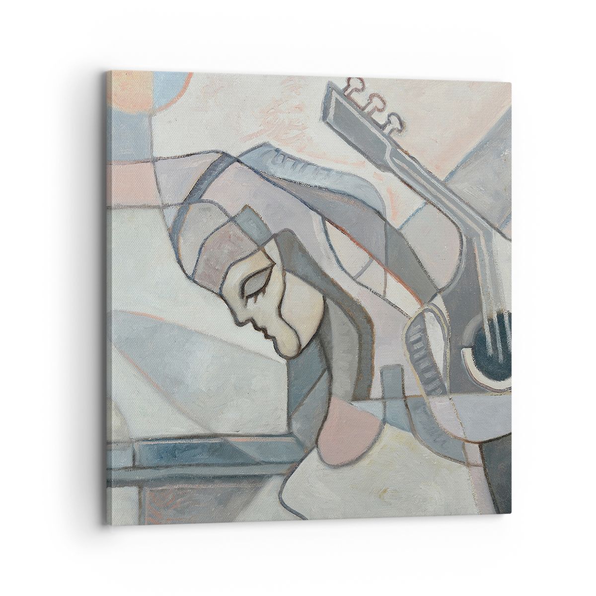 Obraz Na Płótnie - Kobieta Gitara  - 70X70 Cm - Ac70X70-3739