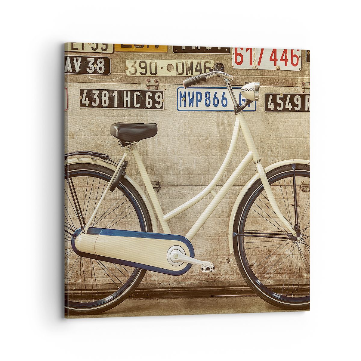 Obraz Na Płótnie - Rower Mur Tablica - 70X70 Cm - Ac70X70-3764