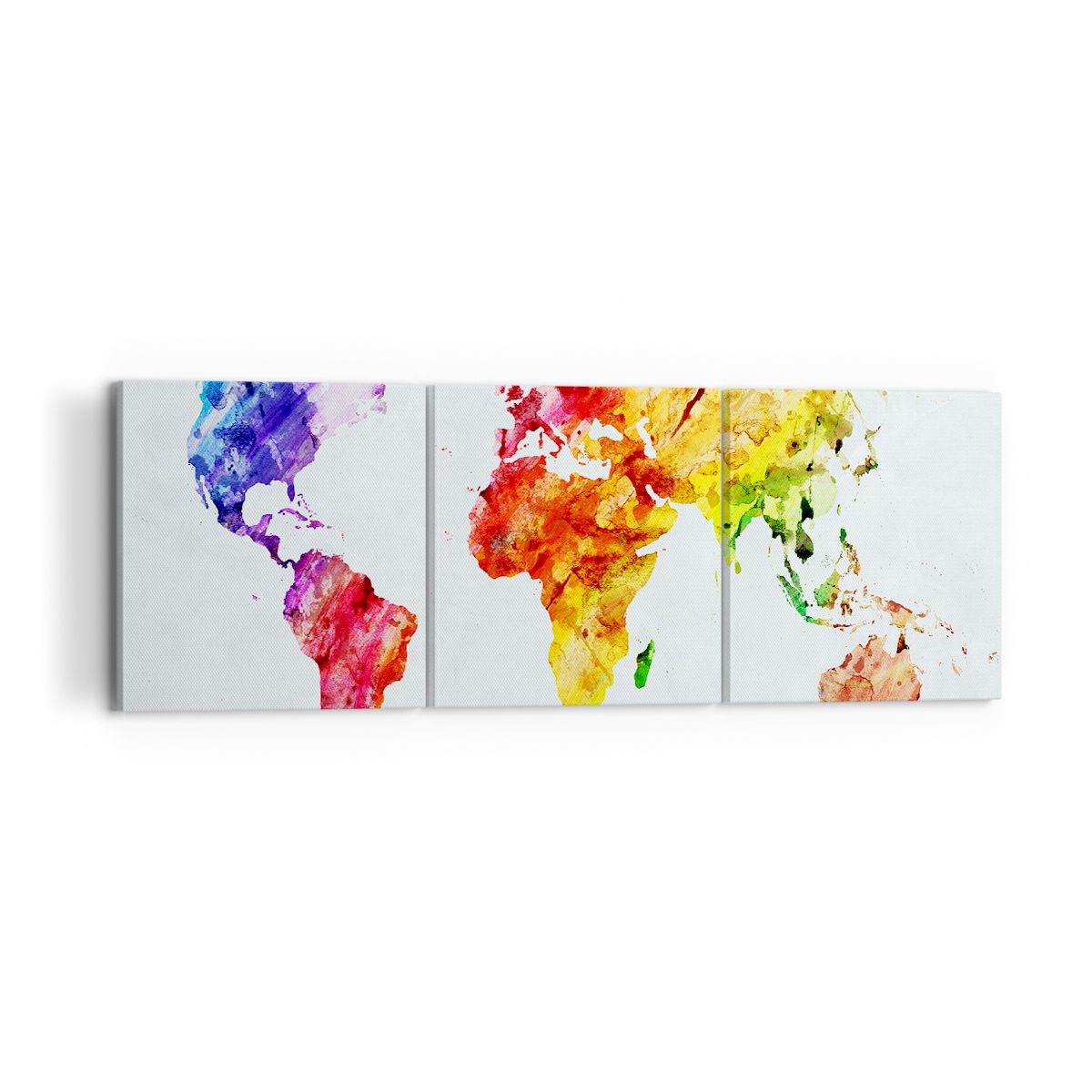 Obraz Na Płótnie - Mapa Kontynent - 120X40 Cm - Ca120X40-2799