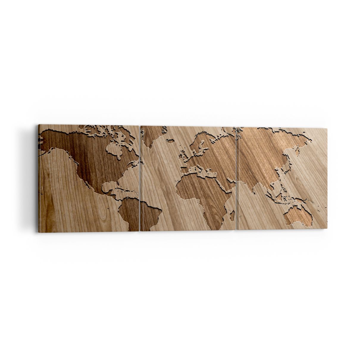 Obraz Na Płótnie - Mapa Kontynent - 120X40 Cm - Ca120X40-3042
