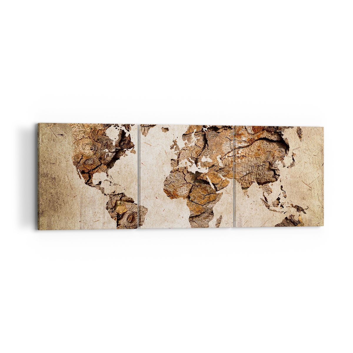 Obraz Na Płótnie - Mapa Kontynenty - 120X40 Cm - Ca120X40-3590
