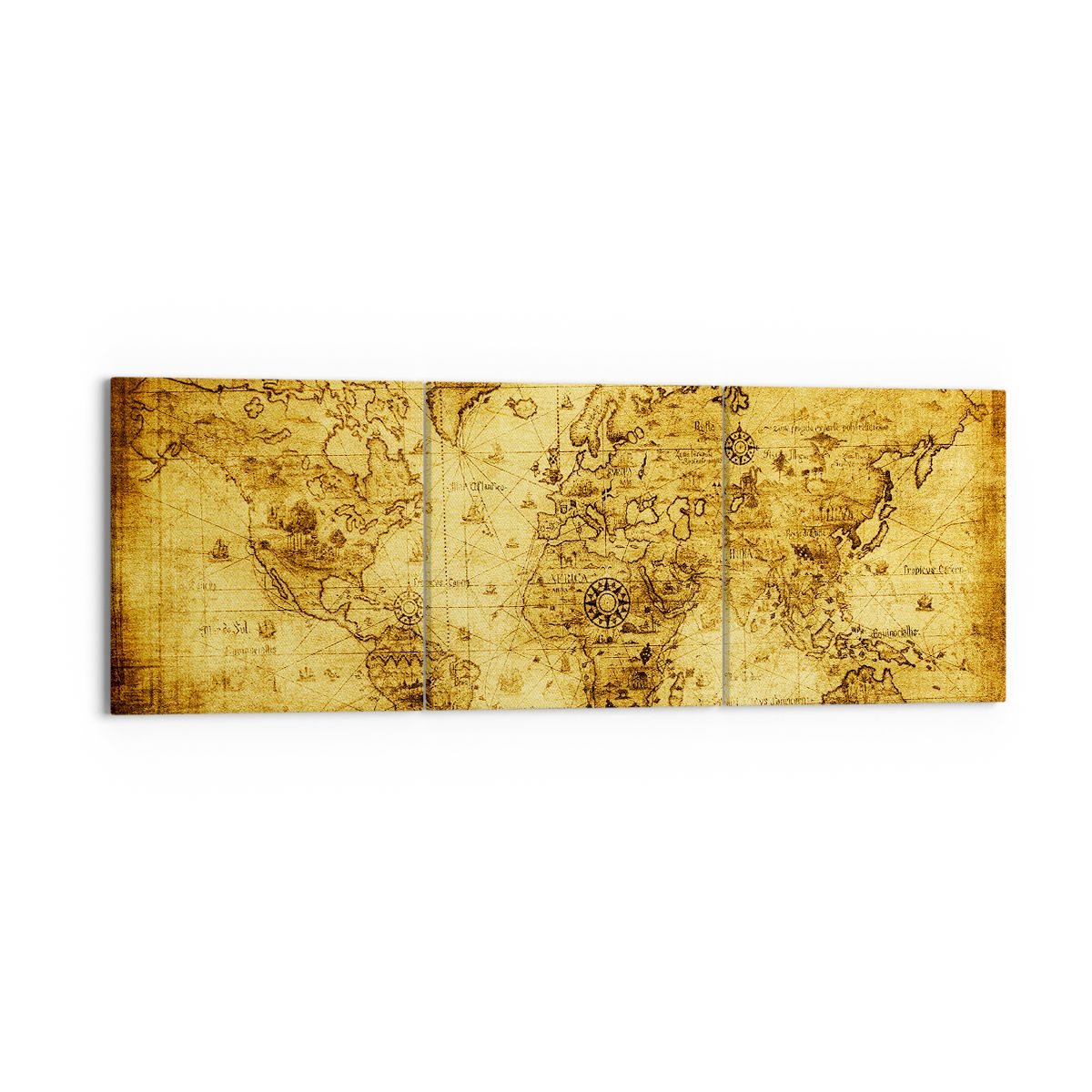 Obraz Na Płótnie - Mapa Świata - 150X50 Cm - Ca150X50-0127