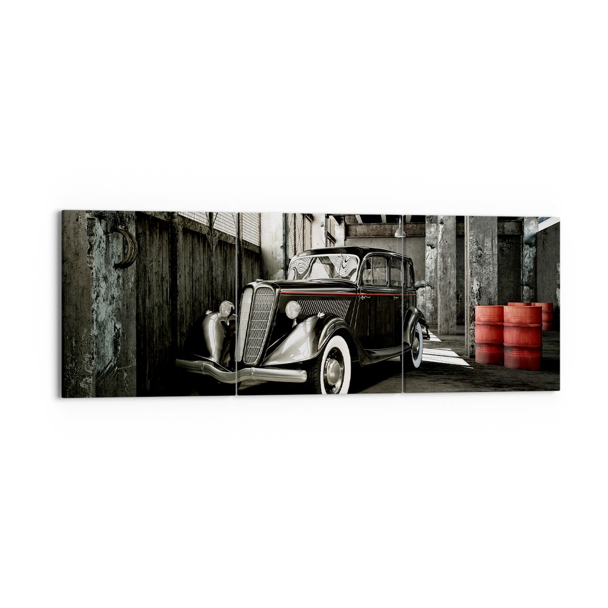 Obraz Na Płótnie - Samochód Garaż  - 150X50 Cm - Ca150X50-2557