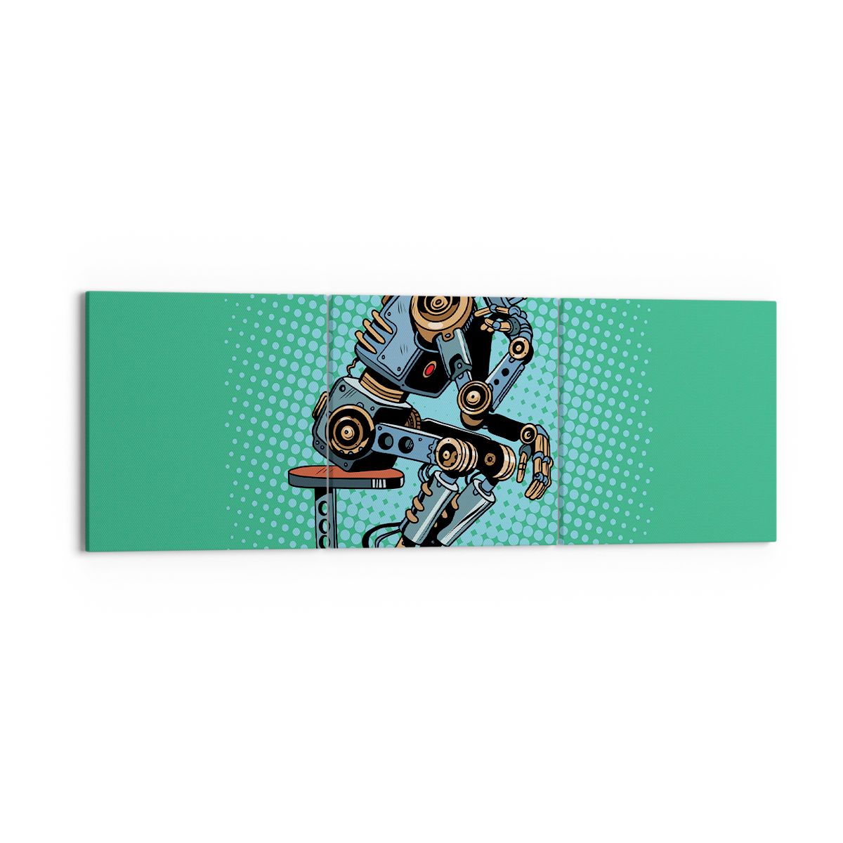 Obraz Na Płótnie - Robot Myślenie - 150X50 Cm - Ca150X50-3194