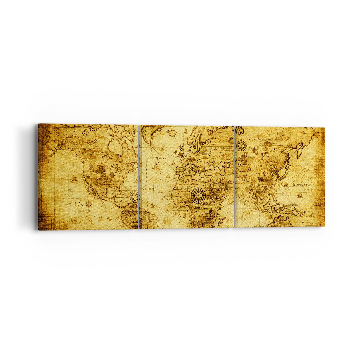 Obraz Na Płótnie - Mapa Świata - 90X30 Cm - Ca90X30-0127