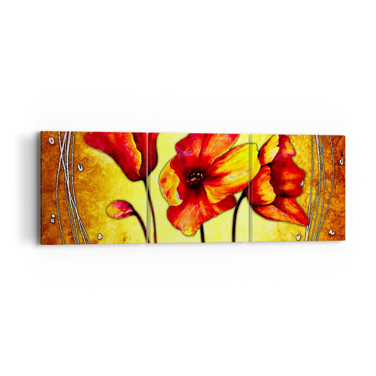 Obraz Na Płótnie - Czerwony Mak - 90X30 Cm - Ca90X30-0816