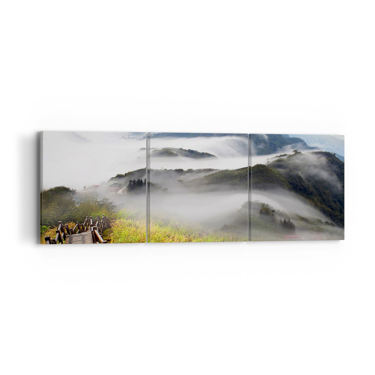 Obraz Na Płótnie - Góry Droga Mgła - 90X30 Cm - Ca90X30-2444