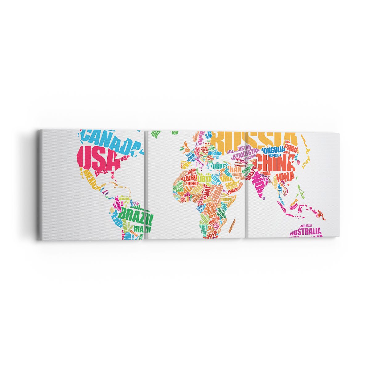 Obraz Na Płótnie - Mapa Kontynent - 90X30 Cm - Ca90X30-2860