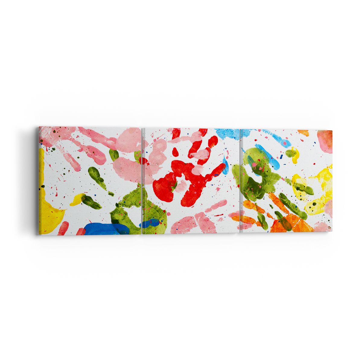 Obraz Na Płótnie - Dłoń Odcisk Farba - 90X30 Cm - Ca90X30-2876