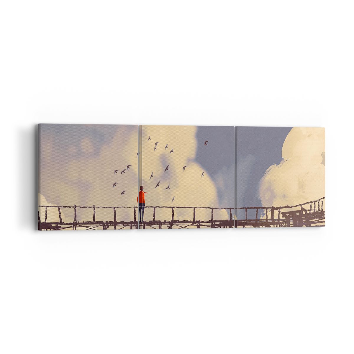 Obraz Na Płótnie - Człowiek Obłoki - 90X30 Cm - Ca90X30-3200