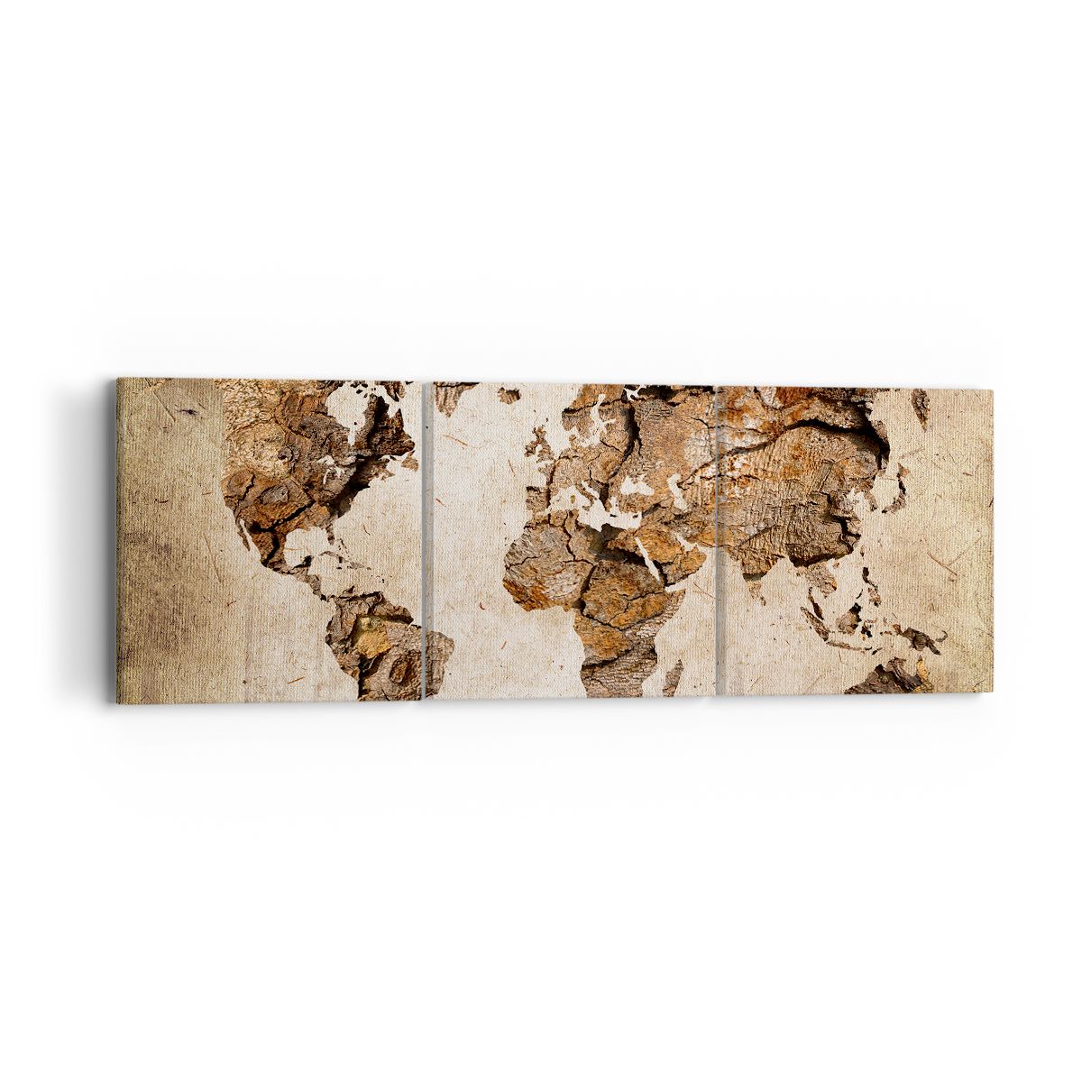 Obraz Na Płótnie - Mapa Kontynenty - 90X30 Cm - Ca90X30-3590