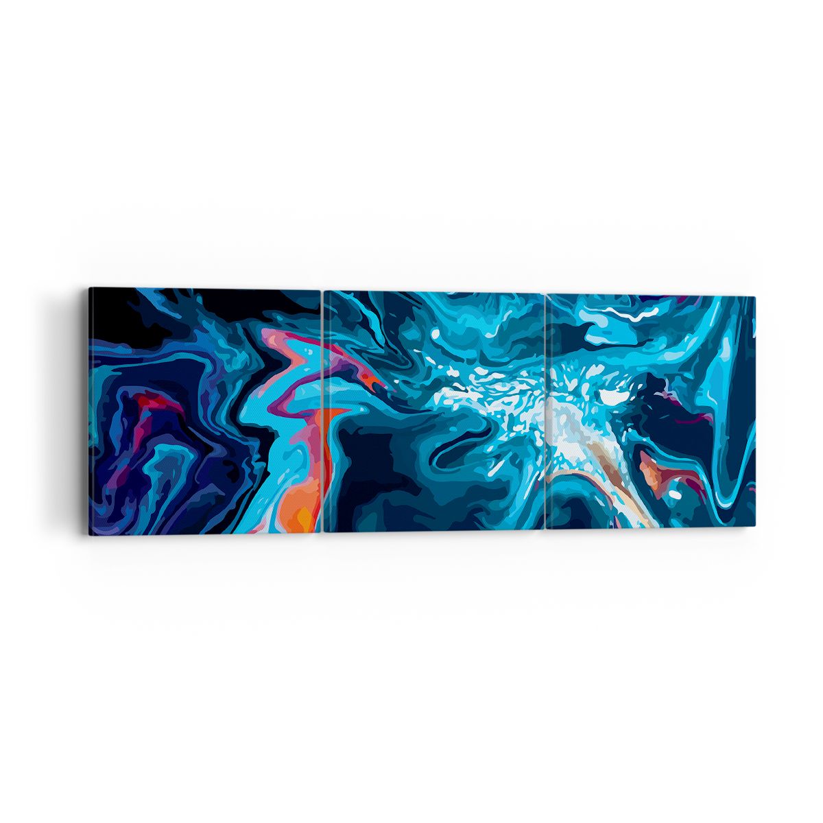 Obraz Na Płótnie - Abstrakcja Błękit  - 90X30 Cm - Ca90X30-4085